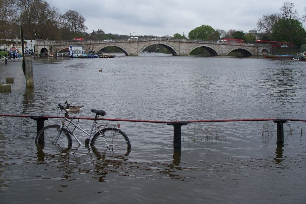 Flooding in Richmond, London, in April 2009.