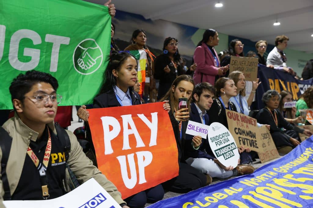 Civil society actions at COP29; climate protest; climate justice; loss and damage; polluters pays