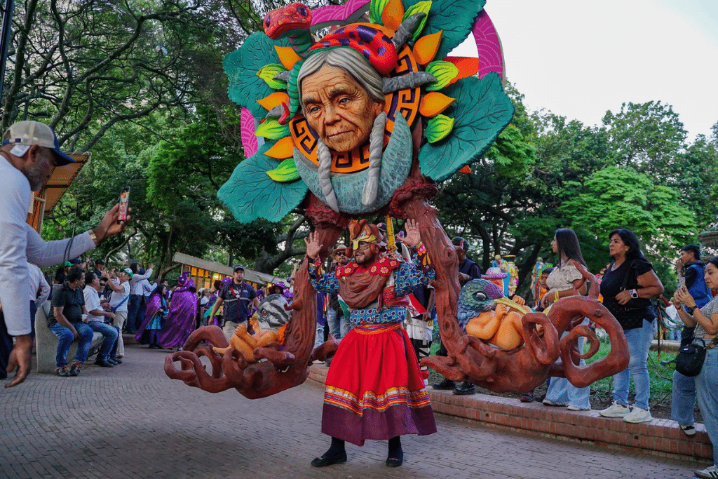 Indigenous people participate in the opening of the Green Zone at the 16th United Nations Biodiversity Summit (COP16) in Cali, Colombia, October 21, 2024.